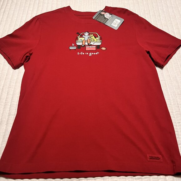 NWT Life is Good Men’s Tailgate Football Tee – Red - Picture 3 of 4